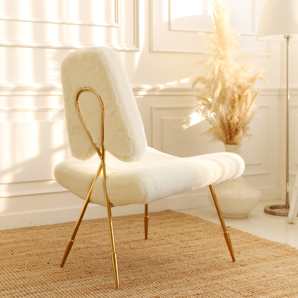 Fake Fur Gold Chair CL183끌레오 CLEO